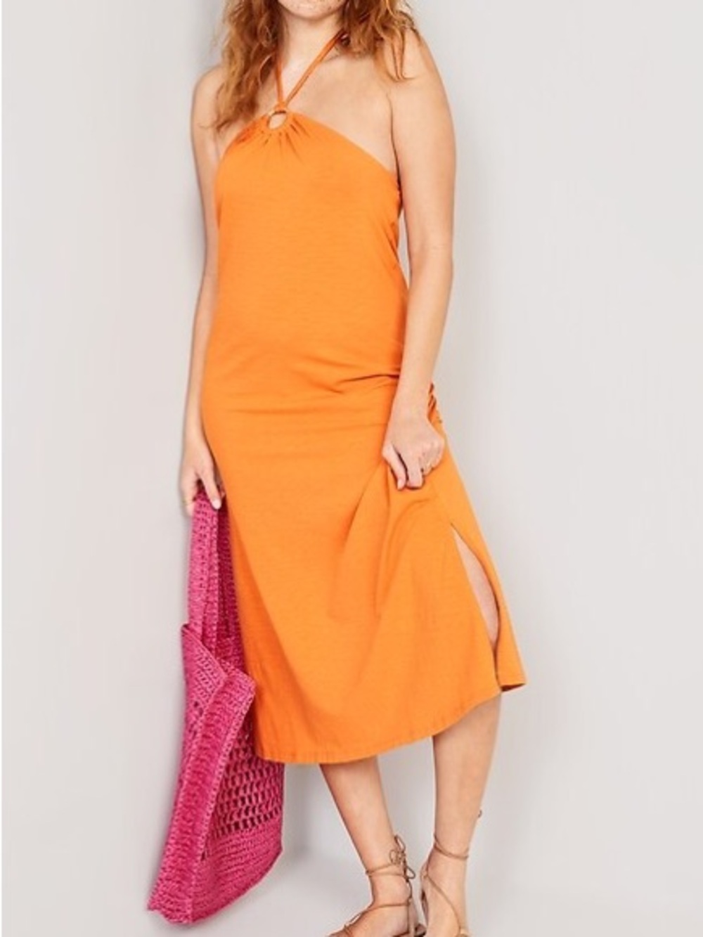 orange Old Navy maxi halter dress - size XS